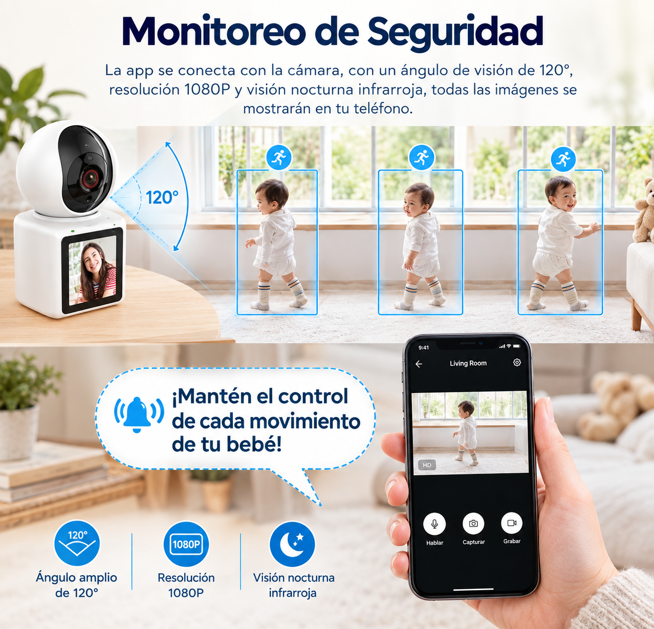 Cámara WiFi SeenCam™ 1080P Full HD - Interior/Exterior