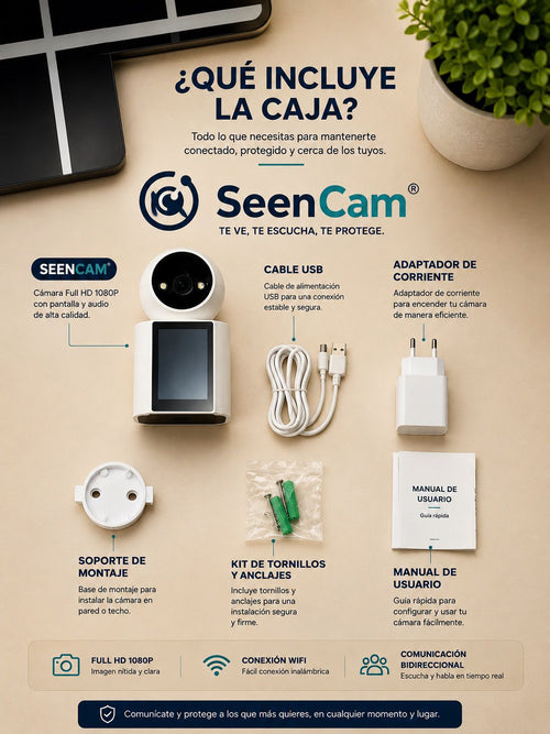 Cámara WiFi SeenCam™ 1080P Full HD - Interior/Exterior